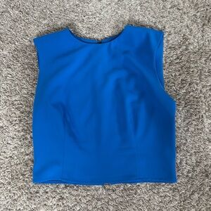 Alice + Olivia blue crepe klynn top